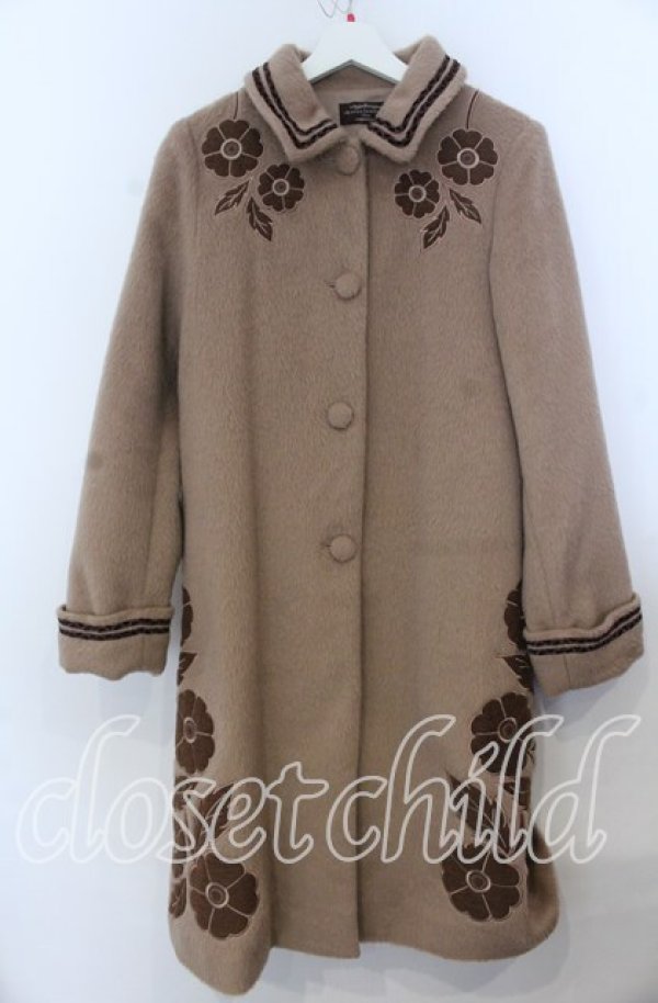画像1: axes femme Nostalgic / 刺繍コート M キャメル O-25-12-07-020-LO-CO-IG-ZT-C025 (1)