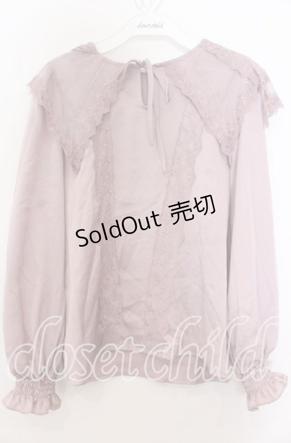 画像1: axes femme POETIQUE / レースセーラー襟ブラウス Ｍ ピンク O-25-12-07-023-AX-BL-IG-OS (1)