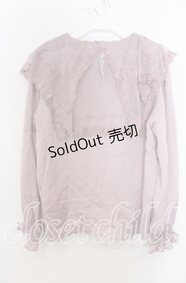 画像2: axes femme POETIQUE / レースセーラー襟ブラウス Ｍ ピンク O-25-12-07-023-AX-BL-IG-OS (2)