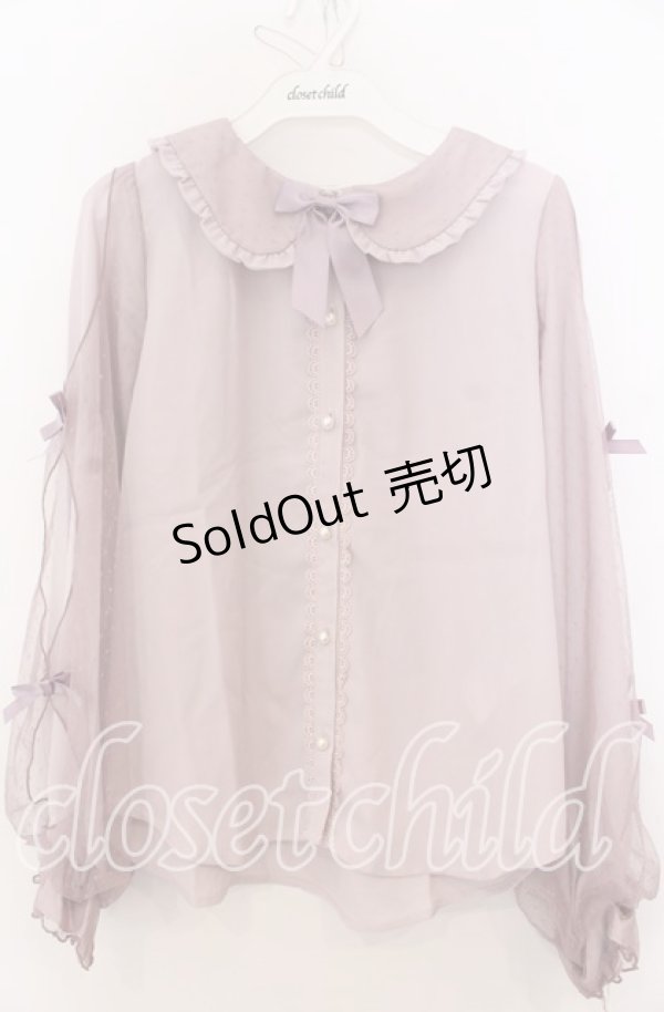 画像1: axes femme Kawaii / ドットチュールブラウス Ｍ ピンク O-25-12-07-025-AX-BL-IG-OS (1)