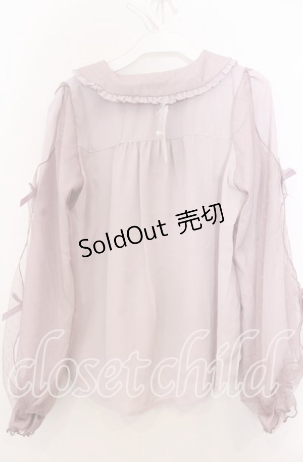 画像2: axes femme Kawaii / ドットチュールブラウス Ｍ ピンク O-25-12-07-025-AX-BL-IG-OS (2)