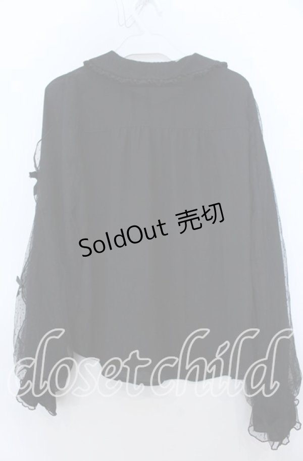 画像2: axes femme Kawaii / ドットチュールブラウス Ｍ くろ O-25-12-07-026-AX-BL-IG-OS (2)
