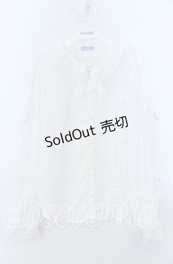 画像1: axes femme Kawaii / ドットチュールブラウス  しろ O-25-12-07-028-AX-BL-IG-OS (1)