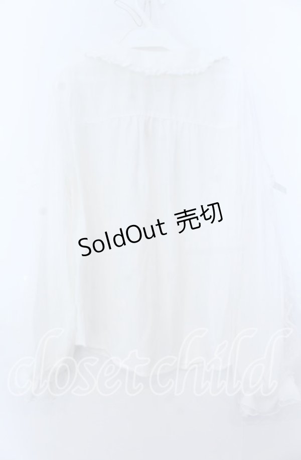 画像2: axes femme Kawaii / ドットチュールブラウス  しろ O-25-12-07-028-AX-BL-IG-OS (2)