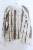 画像1: axes femme / オーナメントストライプ柄ブラウス Ｍ 生成り O-25-12-07-029-AX-BL-IG-OS (1)