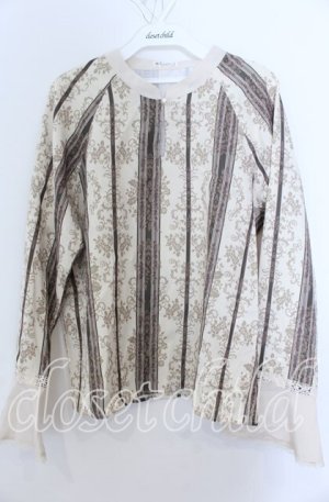 画像: axes femme / オーナメントストライプ柄ブラウス Ｍ 生成り O-25-12-07-029-AX-BL-IG-OS