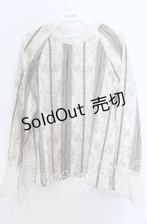 画像: axes femme / オーナメントストライプ柄ブラウス Ｍ 生成り O-25-12-07-029-AX-BL-IG-OS