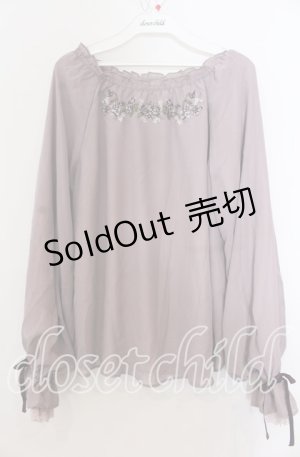 画像: axes femme / すみれ刺繍シフォンプルオーバー Ｍ ピンク O-25-12-07-030-AX-TO-IG-ZT523