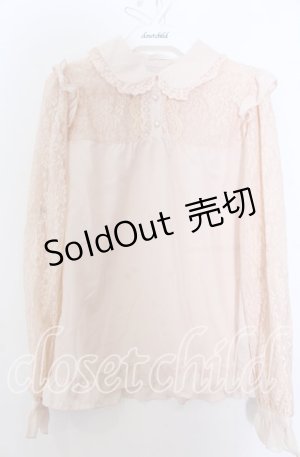 画像: axes femme POETIQUE / レーシーフリルブラウス Ｍ ピンク O-25-12-07-032-AX-BL-IG-OS