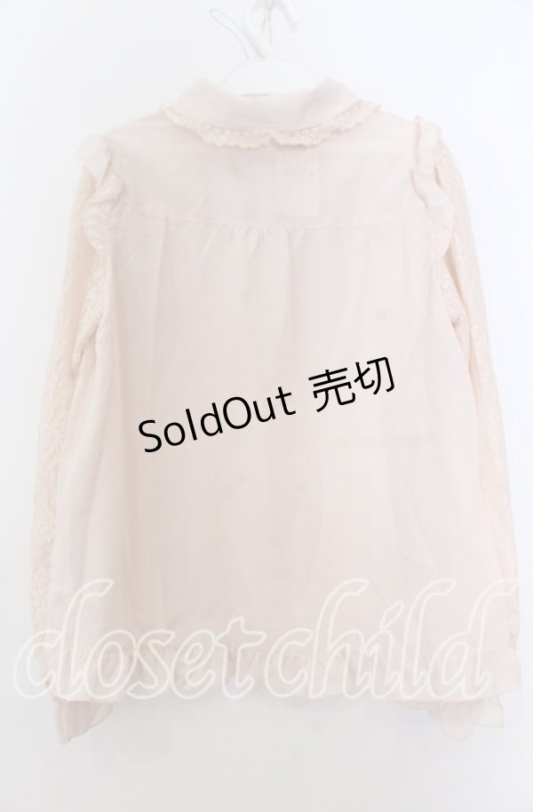 画像2: axes femme POETIQUE / レーシーフリルブラウス Ｍ ピンク O-25-12-07-032-AX-BL-IG-OS (2)