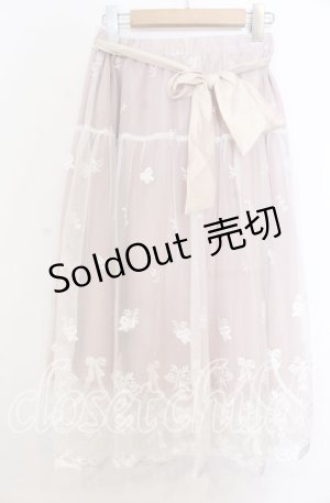 画像: axes femme POETIQUE / リボンブーケレーススカート Ｍ ピンク O-25-12-07-036-AX-SK-IG-OS