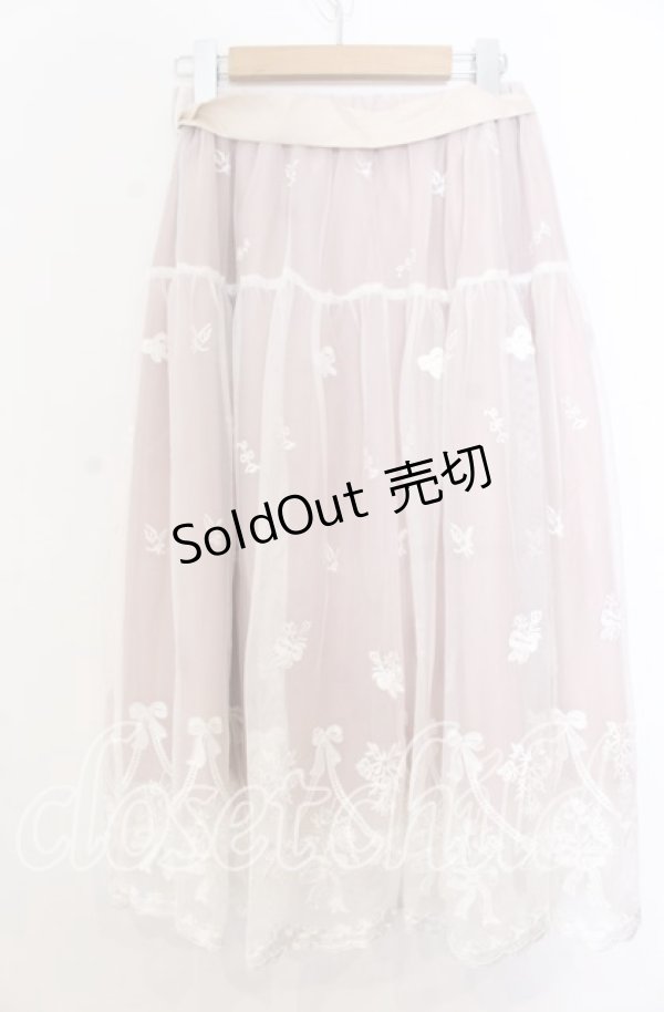 画像2: axes femme POETIQUE / リボンブーケレーススカート Ｍ ピンク O-25-12-07-036-AX-SK-IG-OS (2)