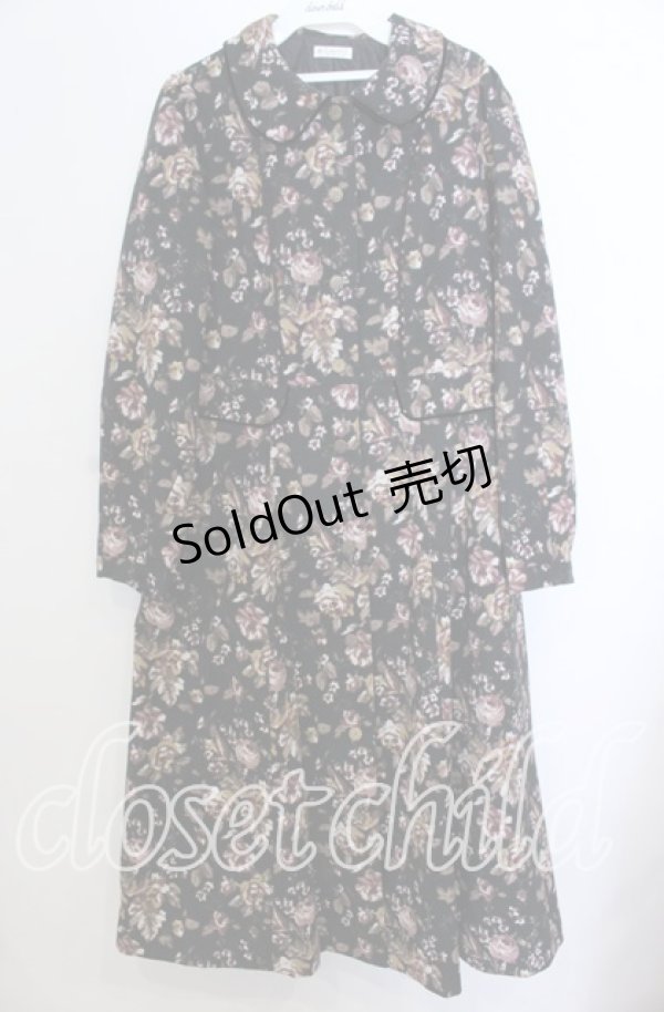 画像1: axes femme / ゴブラン柄コート Ｍ クロ O-25-12-07-039-AX-CO-IG-OS (1)