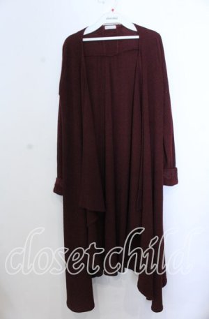 画像: axes femme / 後ろレースアップトッパーカーディガン Ｍ ワイン O-25-12-07-041-AX-TO-IG-ZT1212G