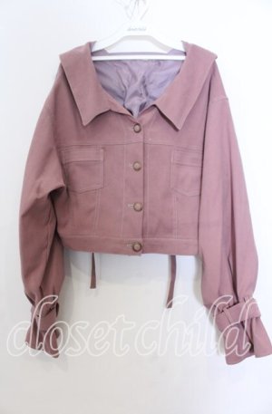 画像: axes femme POETIQUE / バックレースアップジャケット Ｍ ピンク O-25-12-07-042-AX-JA-IG-ZT1212G