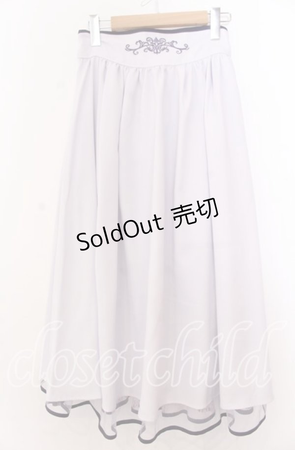 画像1: axes femme POETIQUE / 刺繍使いバッスルスカート Ｍ ラベンダー O-25-12-07-045-AX-SK-IG-OS (1)