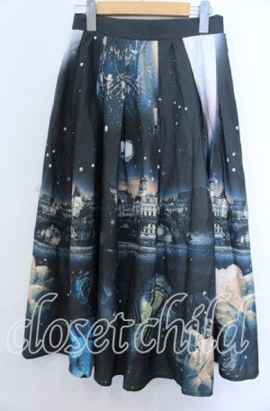 画像: axes femme Nostalgic / 幻想街柄ロングスカート Ｍ グリーン O-25-12-07-047-LO-SK-IG-OS