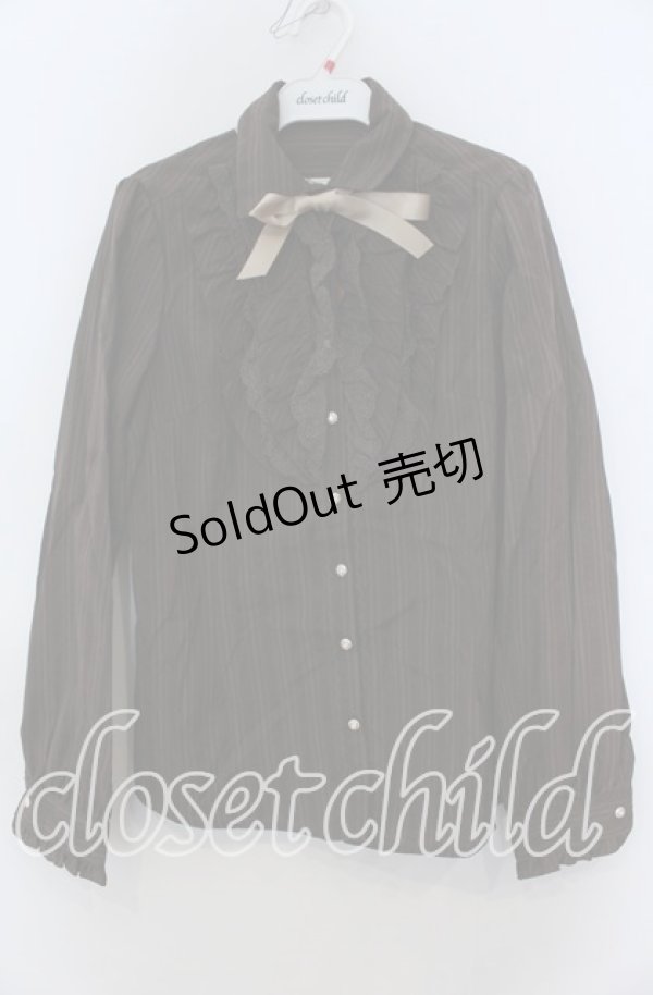 画像1: axes femme / 襟取り外しフリルブラウス Ｌ ブラウン O-25-12-07-048-AX-BL-IG-OS (1)