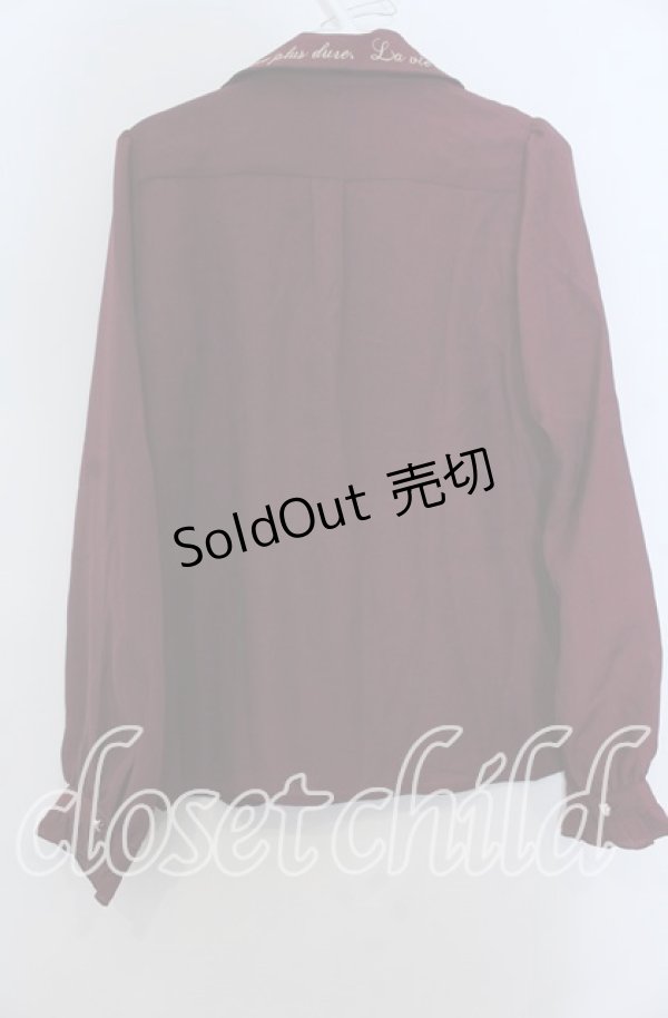 画像2: axes femme POETIQUE / 襟刺繍ブラウス Ｍ ワイン O-25-12-07-049-AX-BL-IG-OS (2)