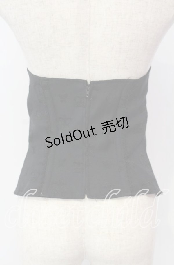 画像4: MIHO MATSUDA / 王冠ジャガードオーバーバストコルセット  ブラック O-25-12-08-021-GO-TO-IG-OS (4)