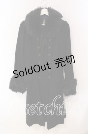 画像: BPN / ファー付きロングコート Ｍ ブラック O-25-12-08-024-GO-CO-IG-OS