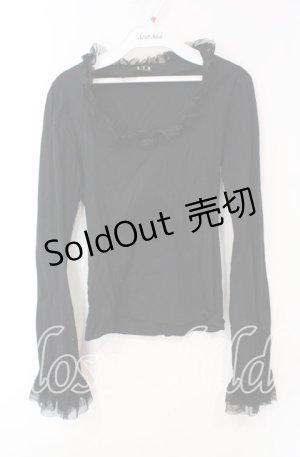 画像: BPN / 巻き薔薇カットソー Ｍ ブラック O-25-12-08-029-GO-TO-IG-OS