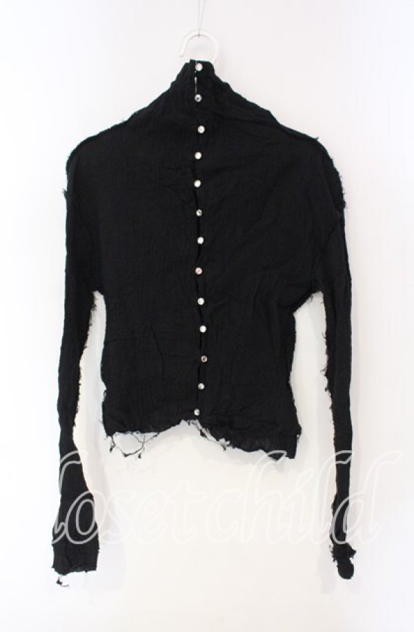 画像1: alice auaa / 楊柳ブラウス  ブラック O-25-12-08-030-AA-TO-IG-OS (1)