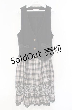 画像: axes femme / ベスト&スカートドッキングセットアップ  クロ×グレーチェック O-25-12-08-031-AX-JA-IG-OS