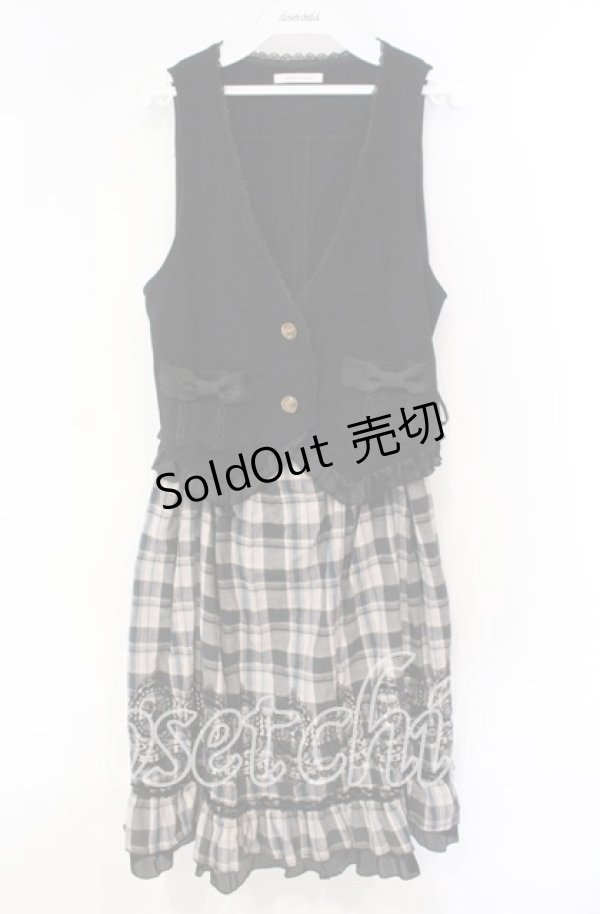 画像1: axes femme / ベスト&スカートドッキングセットアップ  クロ×グレーチェック O-25-12-08-031-AX-JA-IG-OS (1)