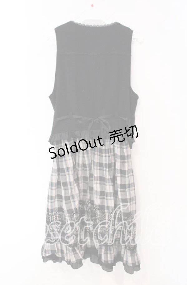 画像4: axes femme / ベスト&スカートドッキングセットアップ  クロ×グレーチェック O-25-12-08-031-AX-JA-IG-OS (4)