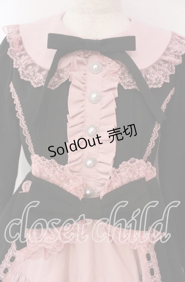 画像2: DearMyLoveEmily / プリンセスティアードはしごレースフリルワンピース M クロ×ピンク O-25-12-08-004-LO-OP-OW-OS (2)