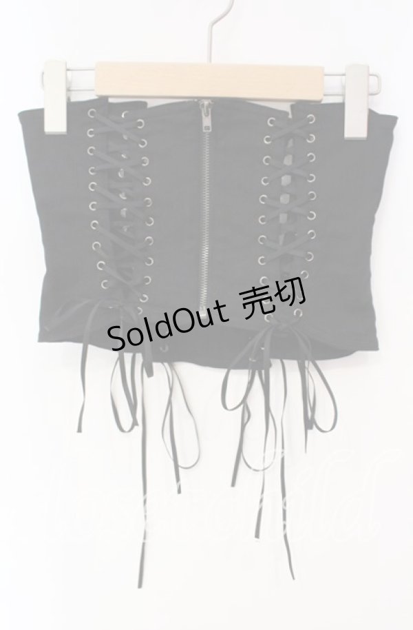 画像1: BPN / サイド編み下げコルセット Ｍ ブラック O-25-12-08-034-GO-ZA-IG-OS (1)