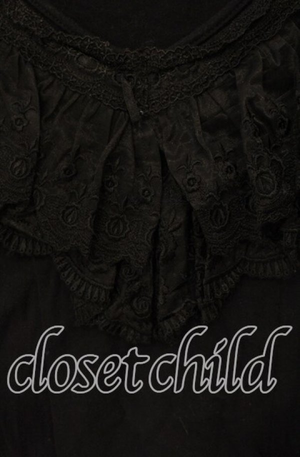 画像2: MIHO MATSUDA / ローズレースカットソー  ブラック O-25-12-08-035-GO-TO-IG-OS (2)