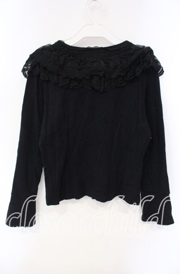 画像3: MIHO MATSUDA / ローズレースカットソー  ブラック O-25-12-08-035-GO-TO-IG-OS (3)