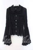 画像1: ATELIER PIERROT / 丸襟姫袖ブラウス  ブラック O-25-12-08-038-EL-BL-IG-OS (1)