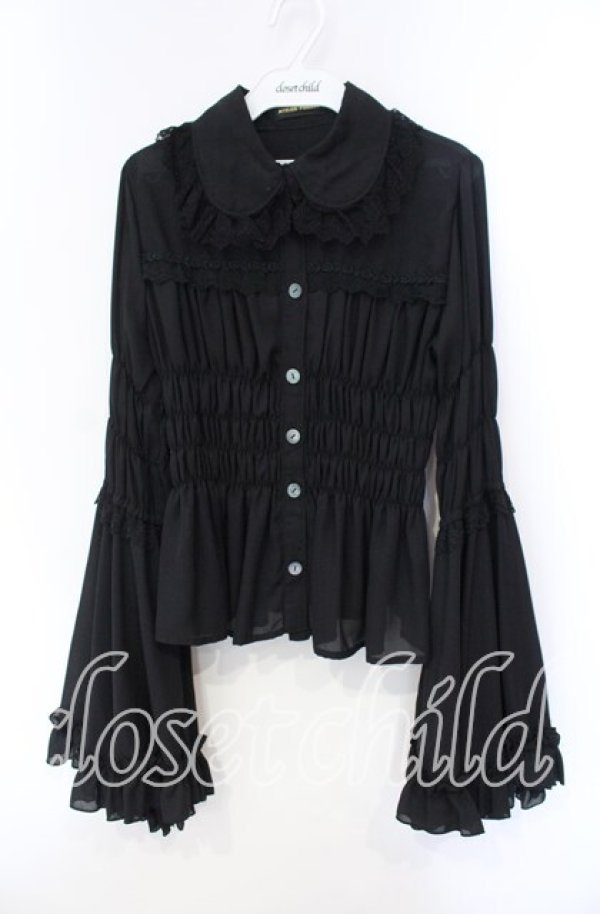 ATELIER PIERROT / 丸襟姫袖ブラウス ブラック O-25-12-08-038-EL-BL