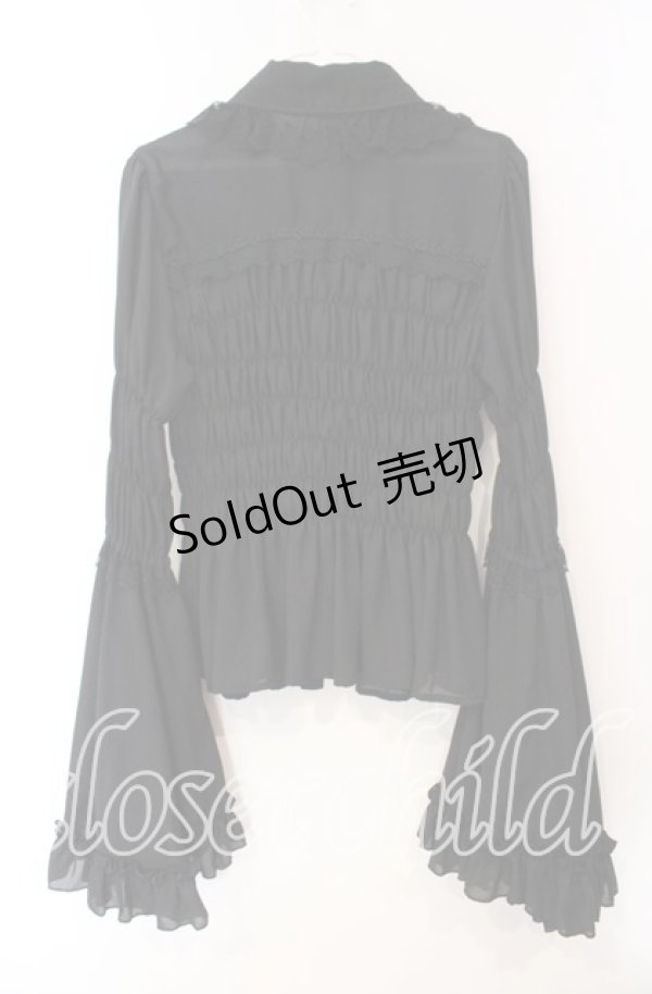 画像4: ATELIER PIERROT / 丸襟姫袖ブラウス  ブラック O-25-12-08-038-EL-BL-IG-OS (4)