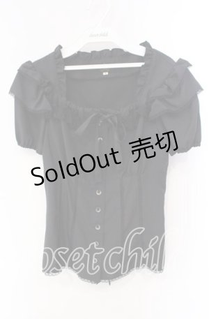 画像: MIHO MATSUDA / ブラウス・メル  ブラック O-25-12-08-041-GO-BL-IG-OS