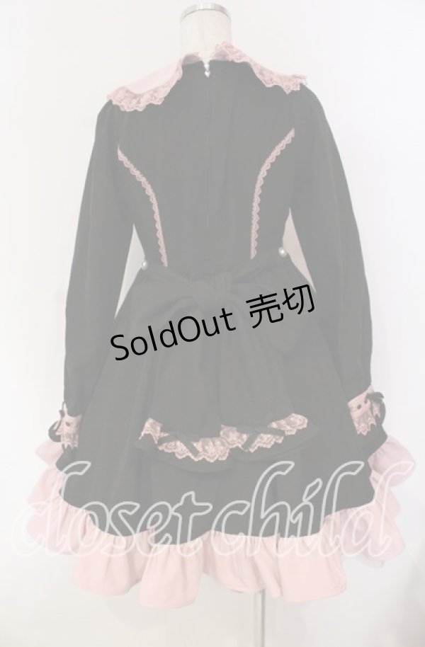 画像5: DearMyLoveEmily / プリンセスティアードはしごレースフリルワンピース M クロ×ピンク O-25-12-08-004-LO-OP-OW-OS (5)