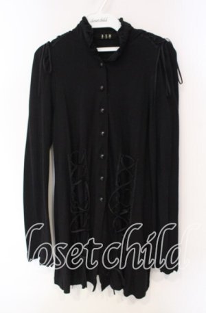 画像: BPN / レースアップカットカーディガン Ｍ ブラック O-25-12-08-044-GO-TO-IG-OS