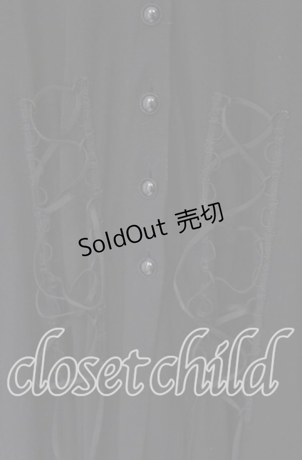 画像2: BPN / レースアップカットカーディガン Ｍ ブラック O-25-12-08-044-GO-TO-IG-OS (2)