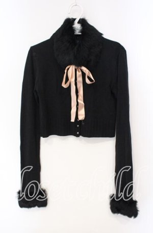 画像: JESUS DIAMANTE / ラビットファーカーディガン  クロ O-25-12-08-048-JE-TO-IG-OS