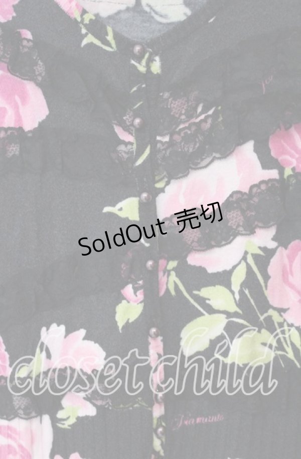 画像2: JESUS DIAMANTE / お嫁カーデ  ぼかし薔薇柄クロ O-25-12-08-049-JE-TO-IG-OS (2)