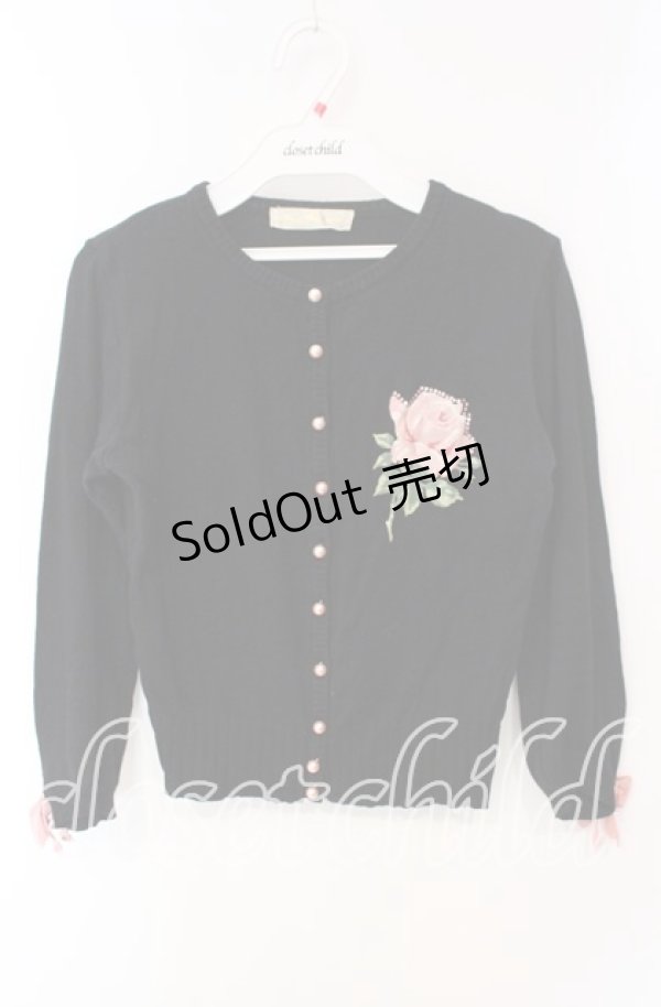 画像1: JESUS DIAMANTE / ローズプリントフリルカーディガン  クロ O-25-12-08-051-JE-TO-IG-OS (1)