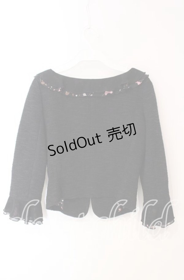 画像3: JESUS DIAMANTE / フリルツイードジャケット 40 プードル柄クロイ O-25-12-08-054-JE-JA-IG-OS (3)