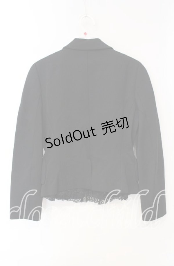 画像2: JESUS DIAMANTE / バックティアードリボンポケットジャケット 39 クロ 裏地ヒョウ薔薇 O-25-12-08-055-JE-JA-IG-OS (2)