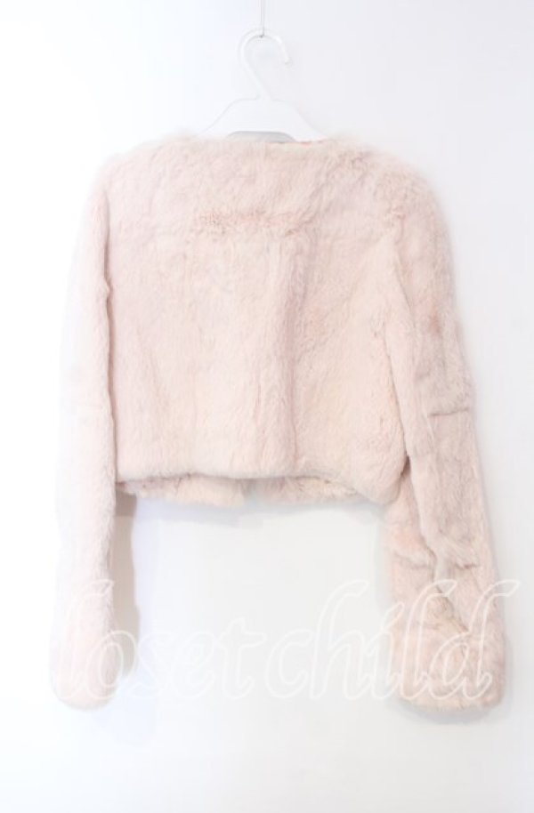 画像3: JESUS DIAMANTE / ラビットファージャケット 38 ピンク 裏地ヒョウ柄ピンク O-25-12-08-056-JE-JA-IG-OS (3)