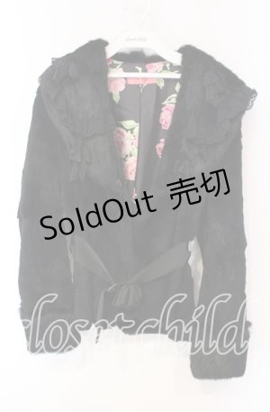 画像: JESUS DIAMANTE / ラッセルレースラビットファージャケット 40 クロ O-25-12-08-057-JE-JA-IG-OS