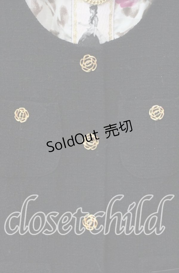 画像2: JESUS DIAMANTE / ツイードジャケット 40 クロ 裏地ヒョウ薔薇 O-25-12-08-058-JE-JA-IG-OS (2)