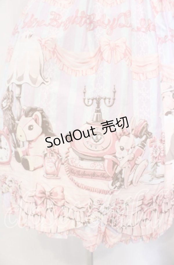 画像4: BABY,THE STARS SHINE BRIGHT / もしもしうさぎちゃんの夢見る小部屋柄ジャンパースカート  ラベンダー×サックス×ピンク O-25-12-08-006-BA-OP-IG-OS (4)